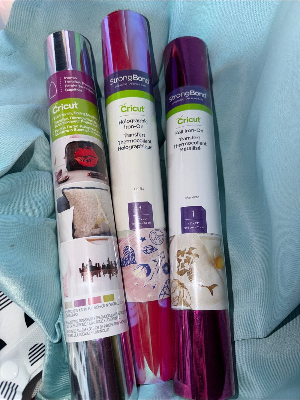NEW Cricut StrongBond Iron-On Rolls Holographic & foil iron-on (3 rolls)